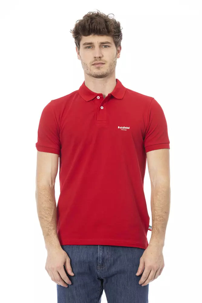Tricou polo Baldinini Trend roșu din bumbac pentru bărbați