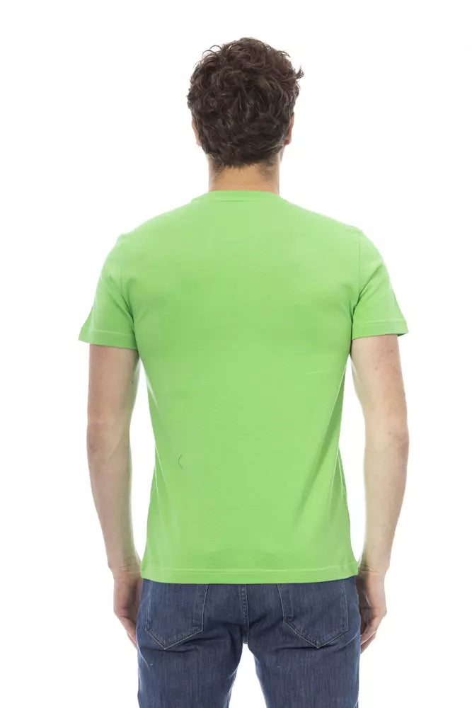 Baldinini Trend Grünes Herren-T-Shirt aus Baumwolle