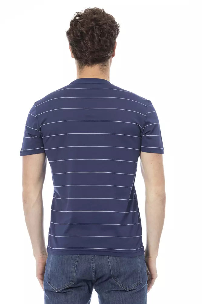 Tricou Baldinini Trend albastru din bumbac pentru bărbați