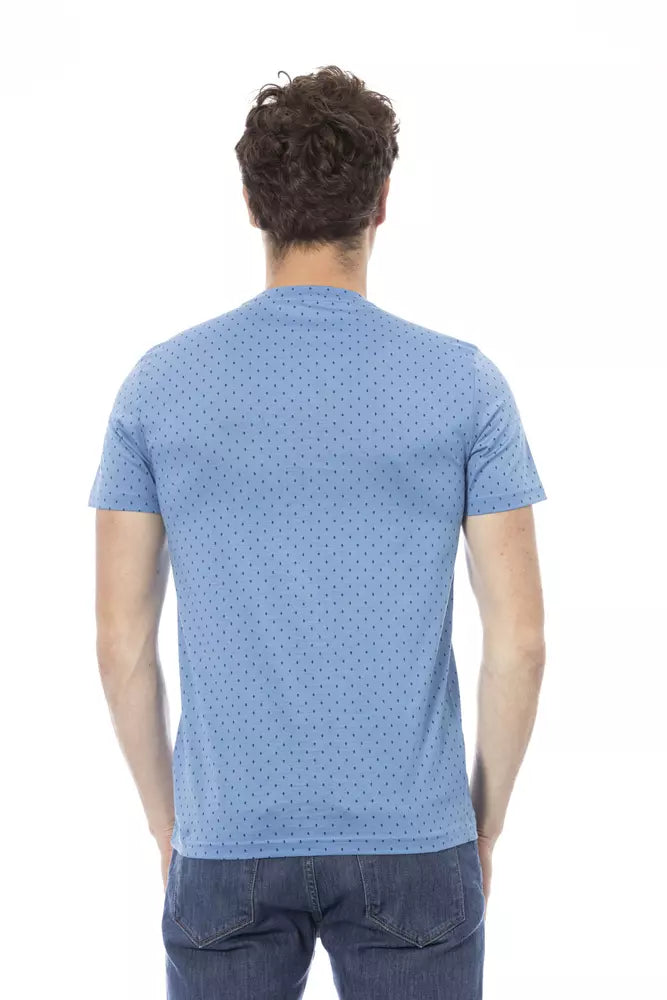 Baldinini Trend Hellblaues Herren-T-Shirt aus Baumwolle
