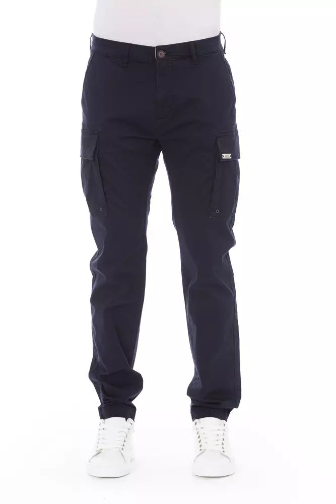 Baldinini Trend Blaue Herren Cargohose aus Baumwolle
