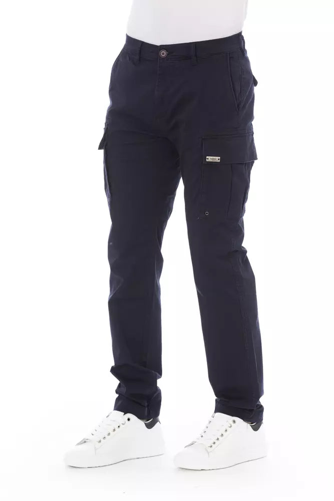 Baldinini Trend Blaue Herren Cargohose aus Baumwolle