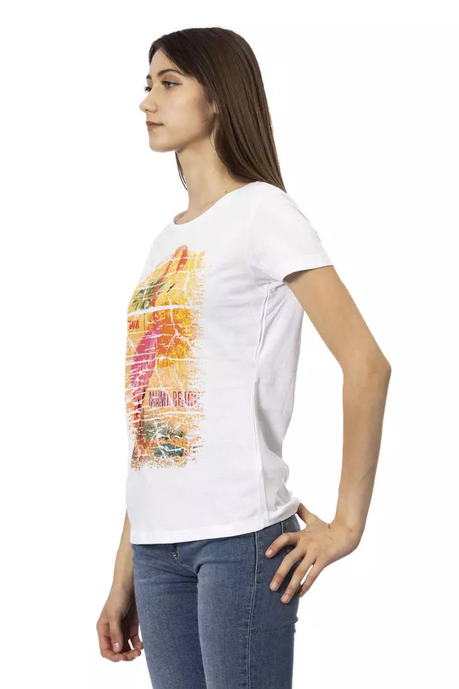 Tricou Trussardi Action Chic alb cu notă grafică