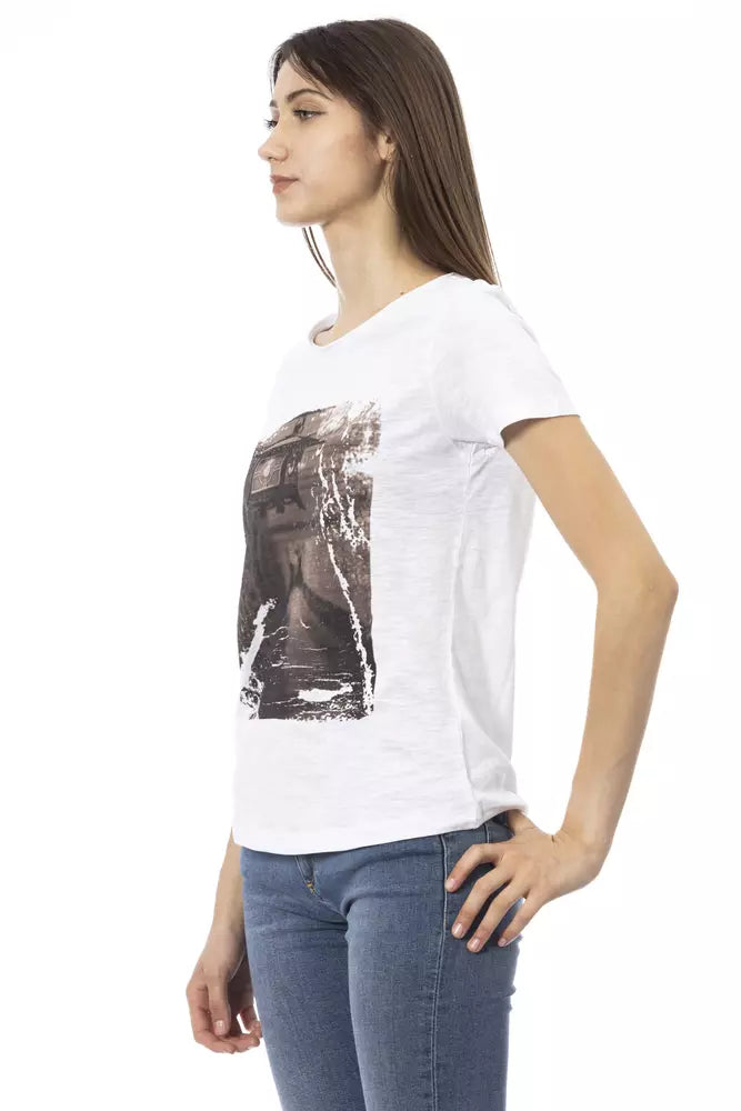 Bluză Trussardi Action din bumbac alb pentru femei