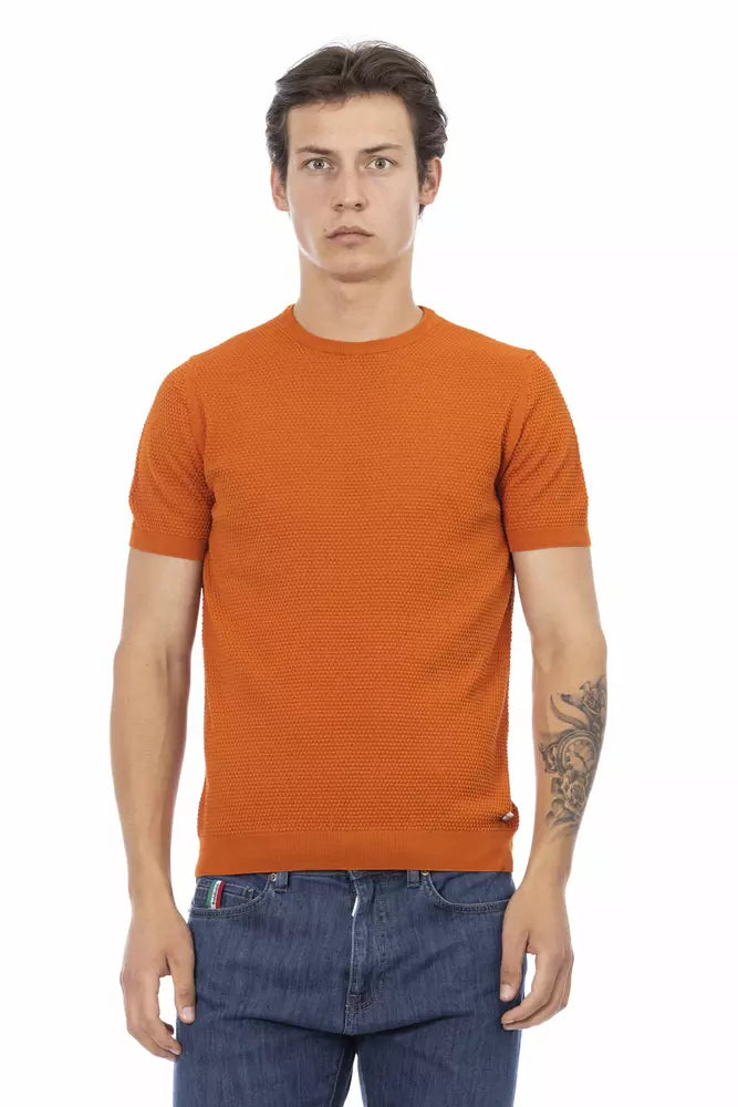 Pulover Baldinini Trend portocaliu din bumbac pentru bărbați