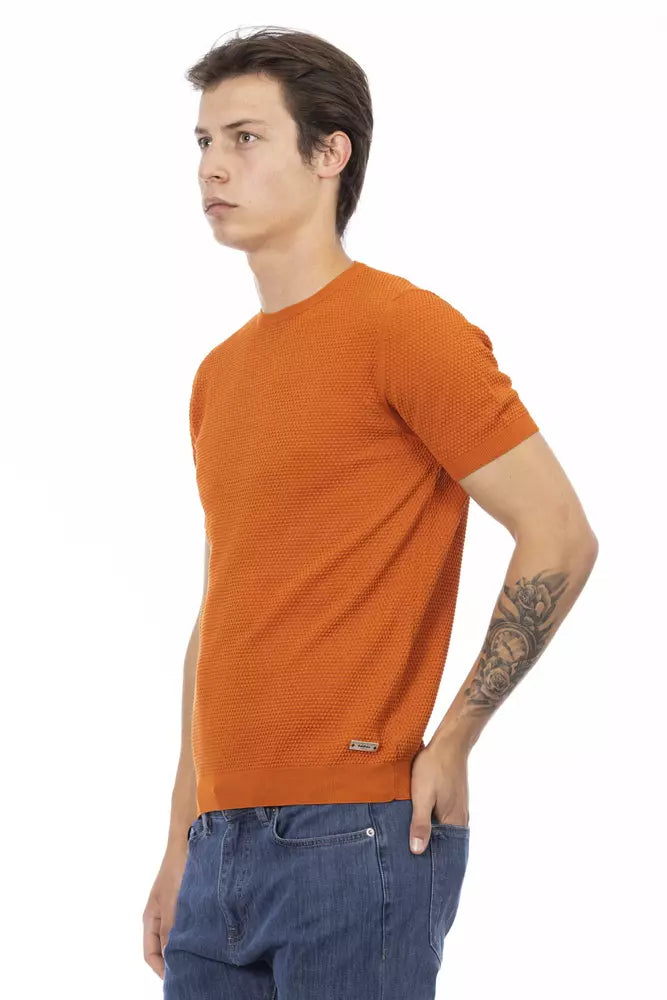Pulover Baldinini Trend portocaliu din bumbac pentru bărbați