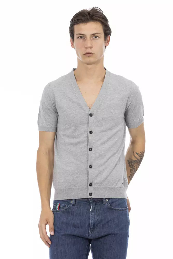 Baldinini Trend Grauer Baumwollpullover für Herren
