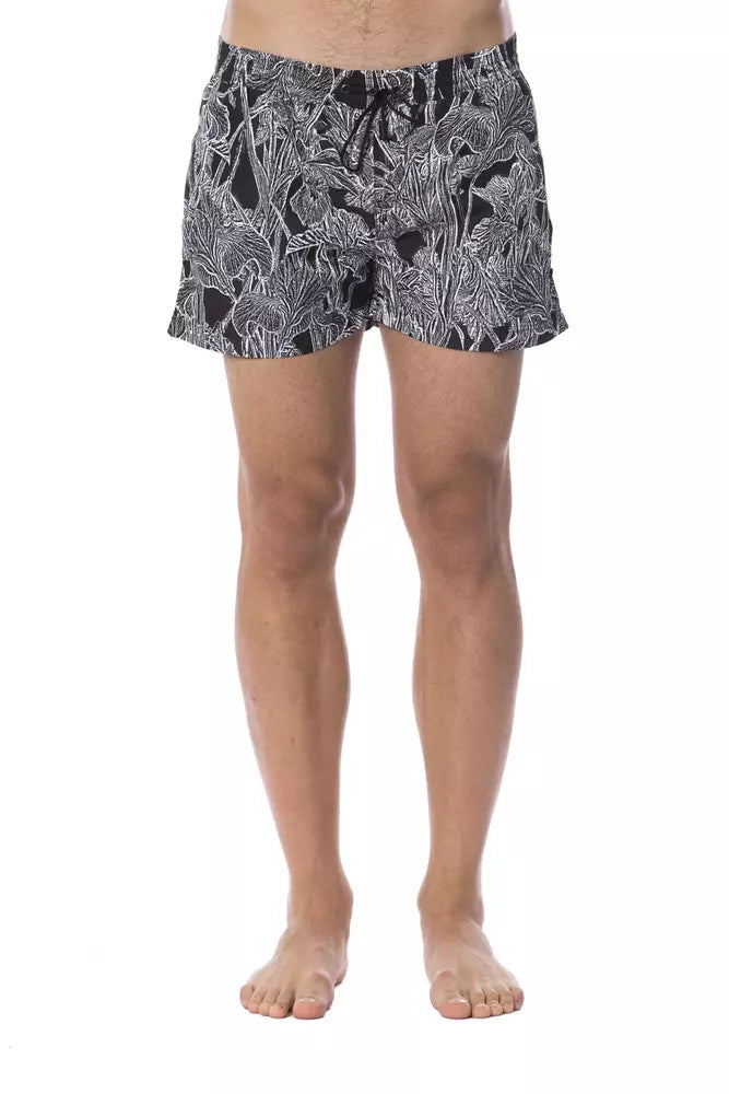 Costum de baie Roberto Cavalli Sport negru din poliester pentru bărbați
