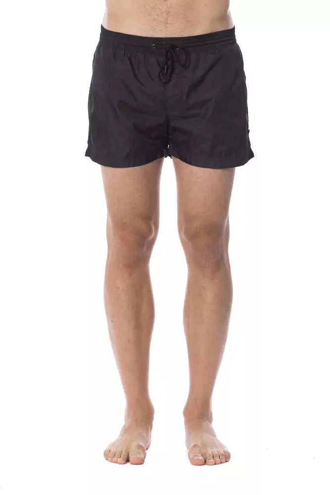 Costum de baie Roberto Cavalli Sport negru din poliester pentru bărbați