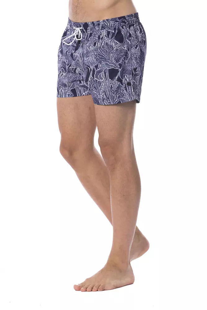 Costum de baie Roberto Cavalli Sport albastru din poliester pentru bărbați
