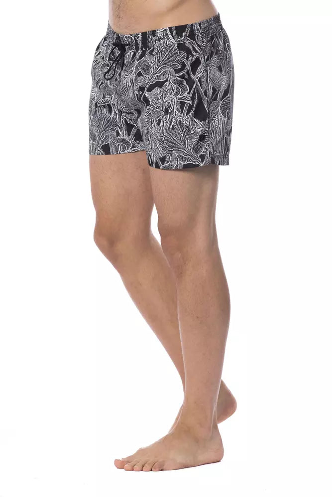 Costum de baie Roberto Cavalli Sport negru din poliester pentru bărbați