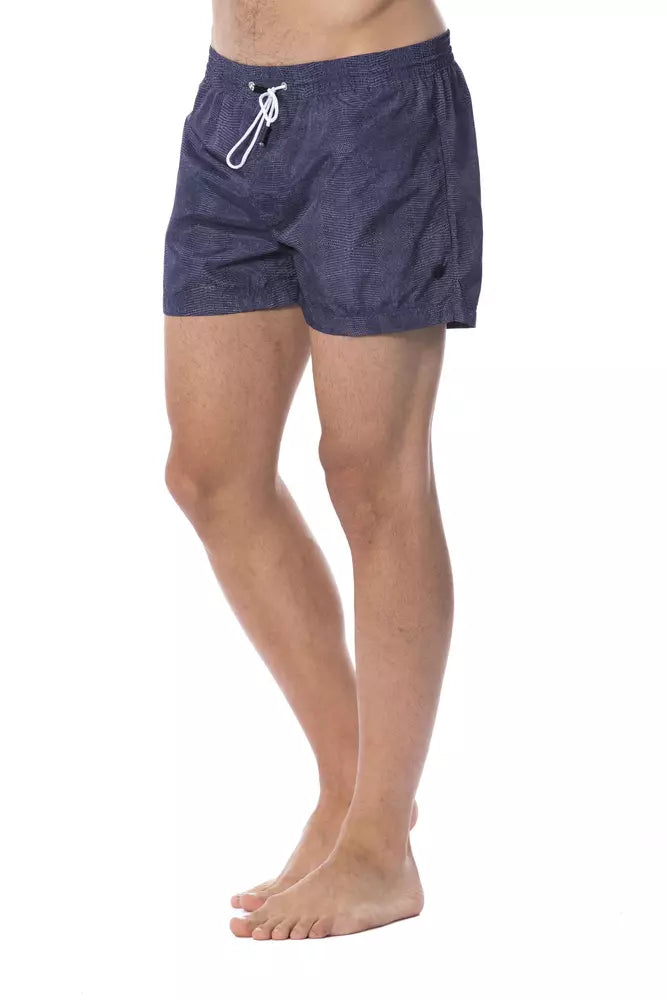Costum de baie Roberto Cavalli Sport albastru din poliester pentru bărbați