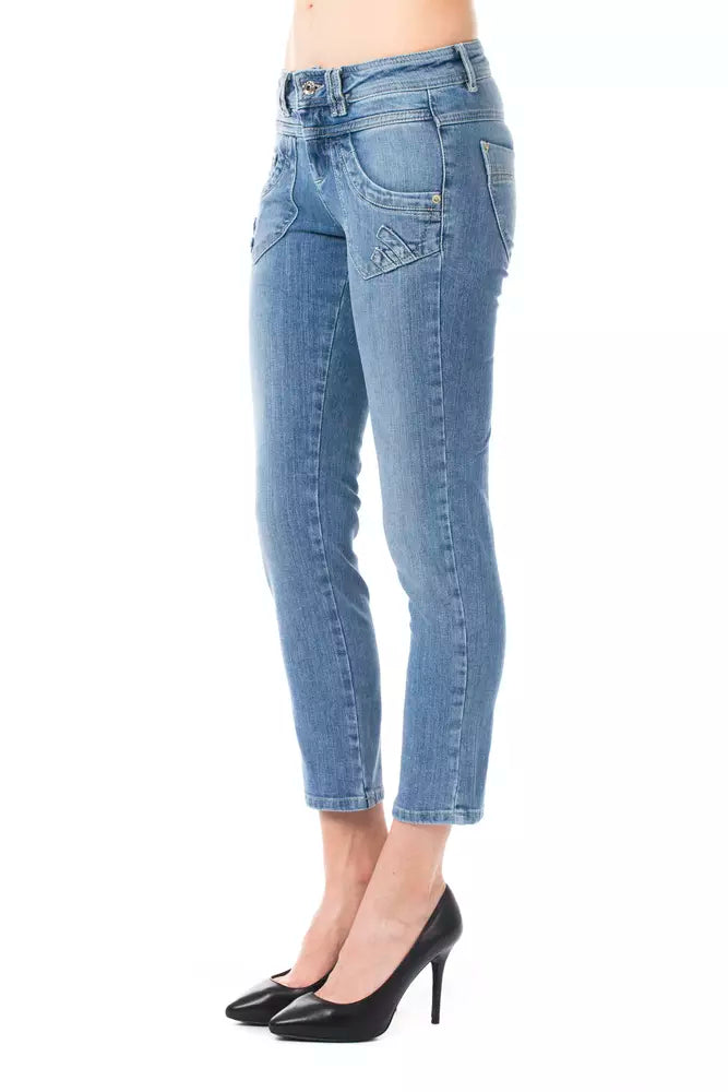 Ungaro Fever Hellblaue Capri-Jeans aus Baumwolle für Damen