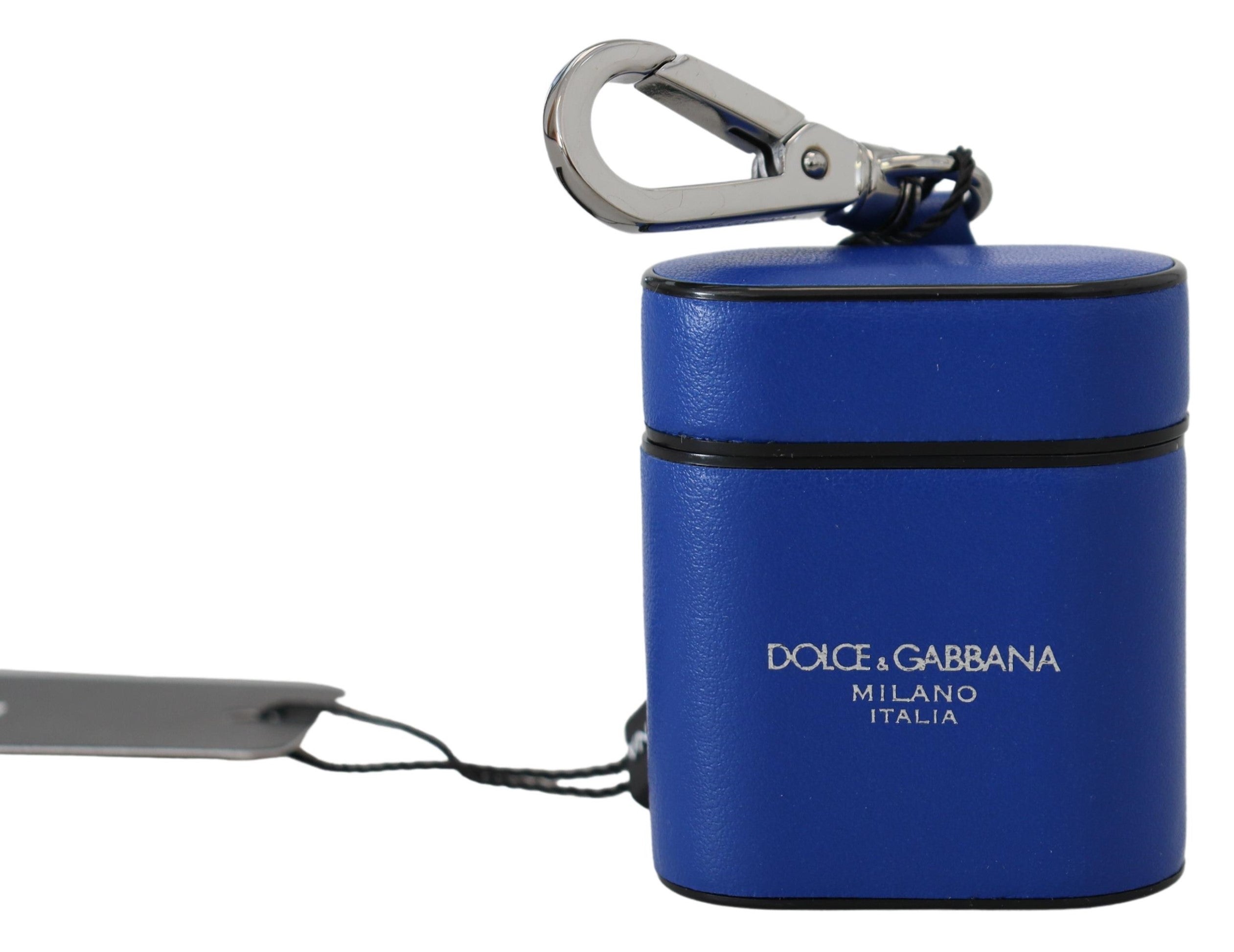 Husă elegantă din piele albastră pentru Airpods Dolce &amp; Gabbana
