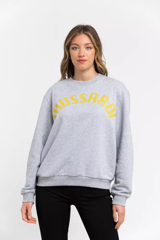Trussardi Grauer Baumwollpullover für Damen