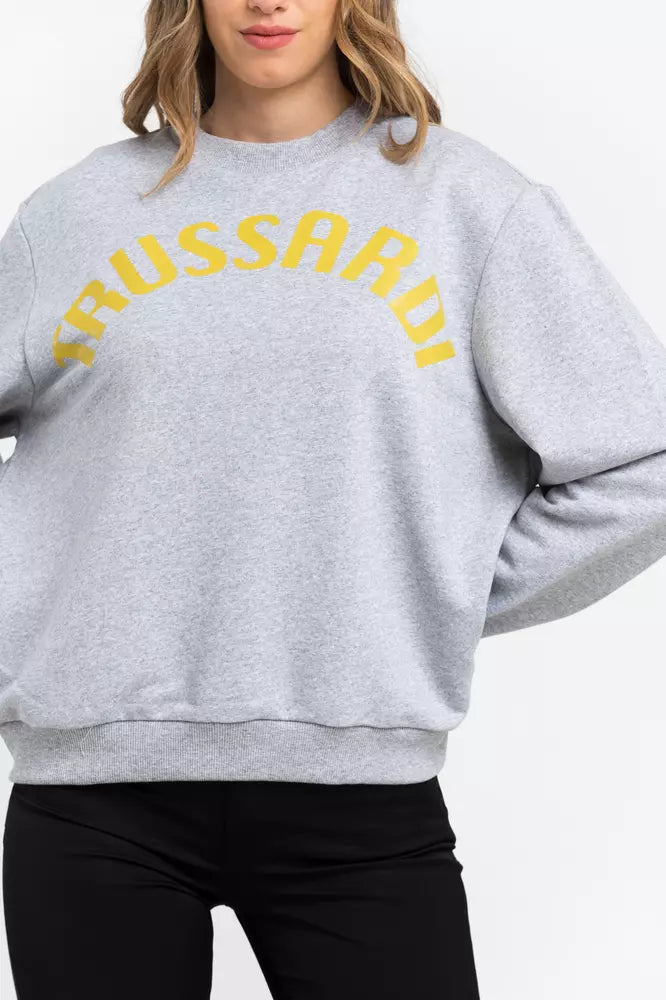 Trussardi Grauer Baumwollpullover für Damen