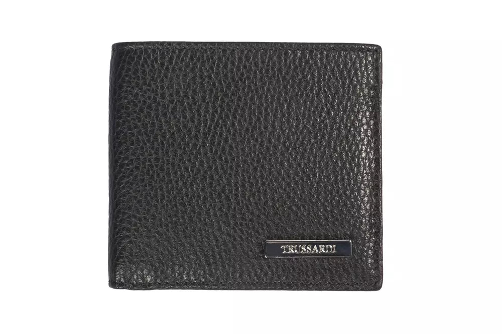 Trussardi Herren Geldbörse aus schwarzem Leder