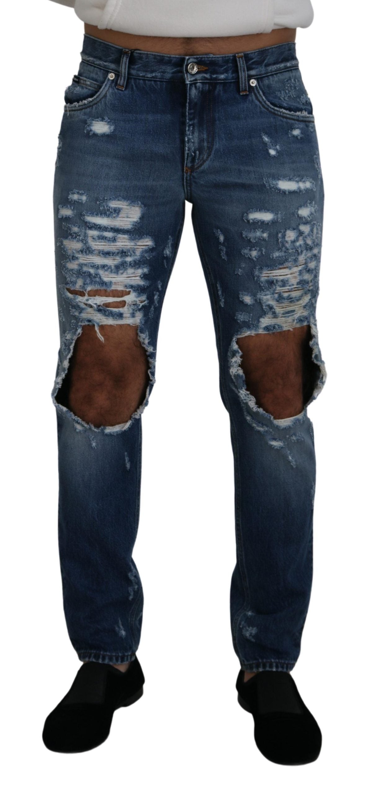 Dolce &amp; Gabbana: Schicke, zerfetzte Jeanshose für den modernen Mann