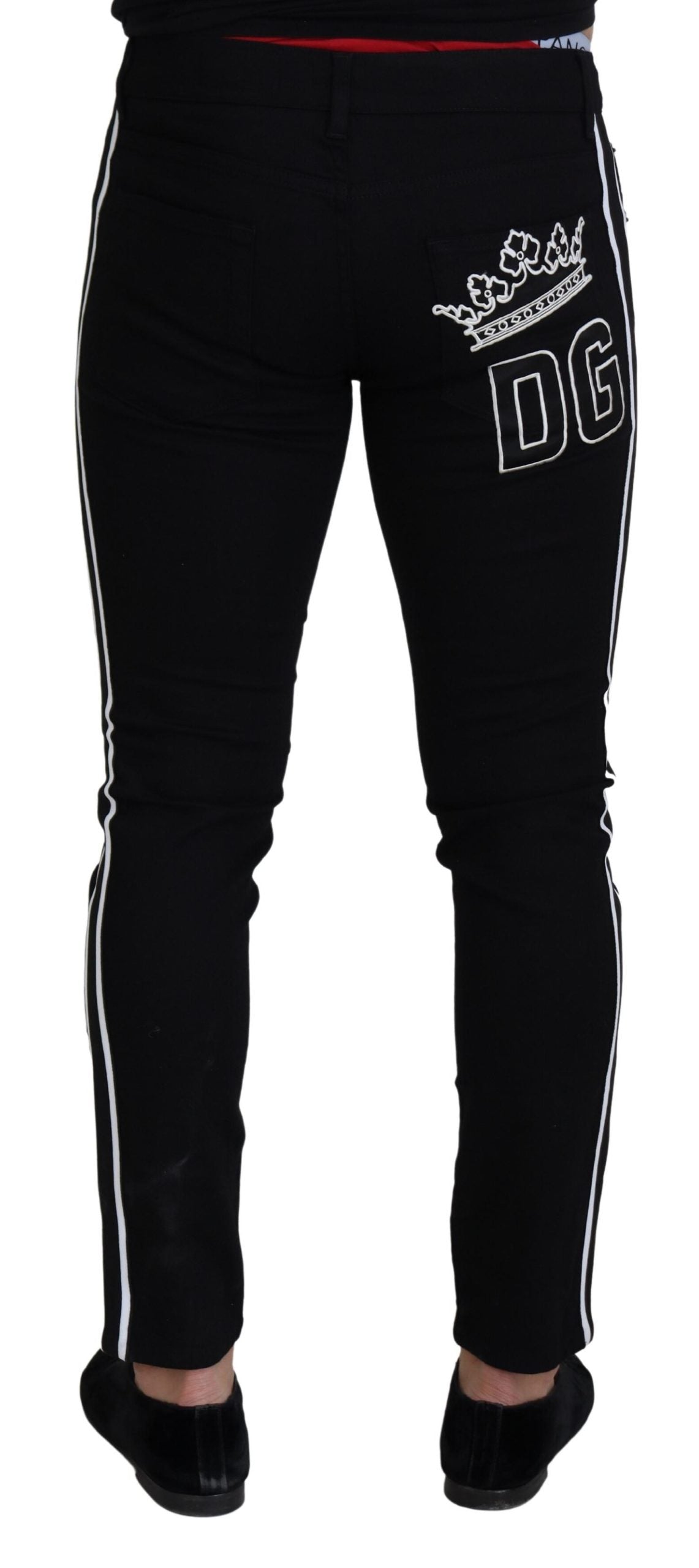 Dolce &amp; Gabbana Elegante schwarze Slim Fit Jeanshose