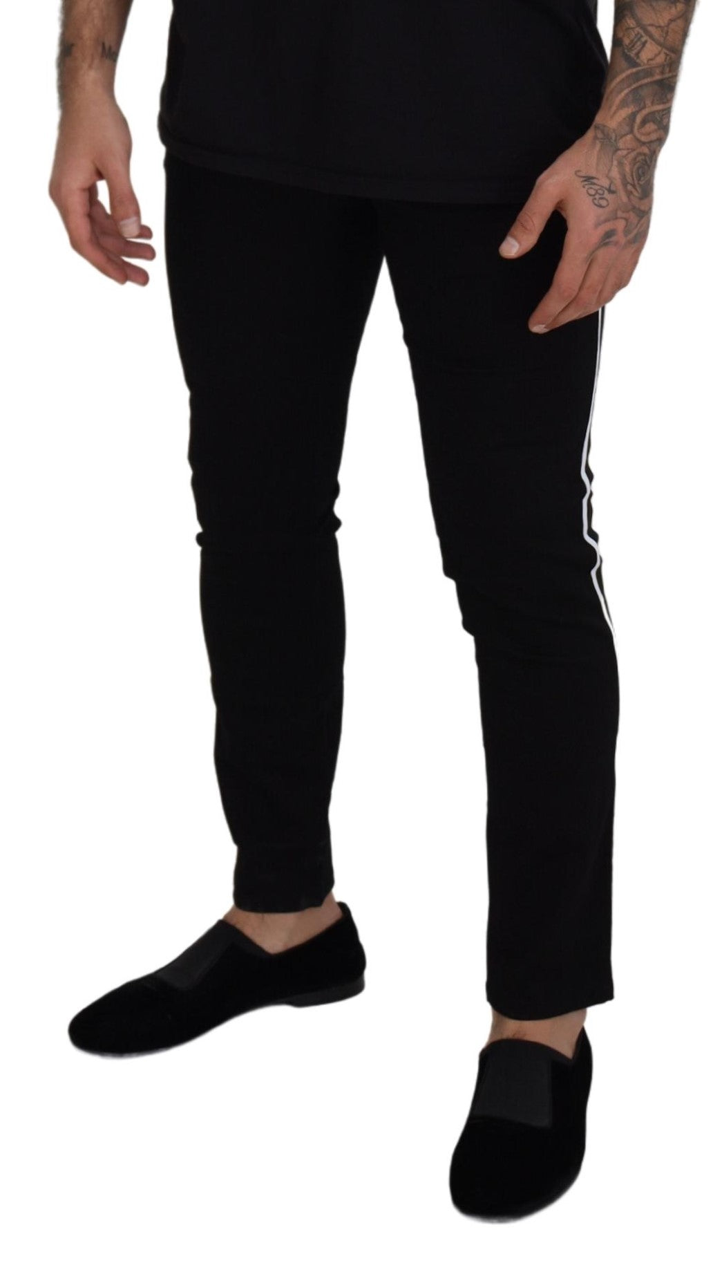 Dolce &amp; Gabbana Elegante schwarze Slim Fit Jeanshose