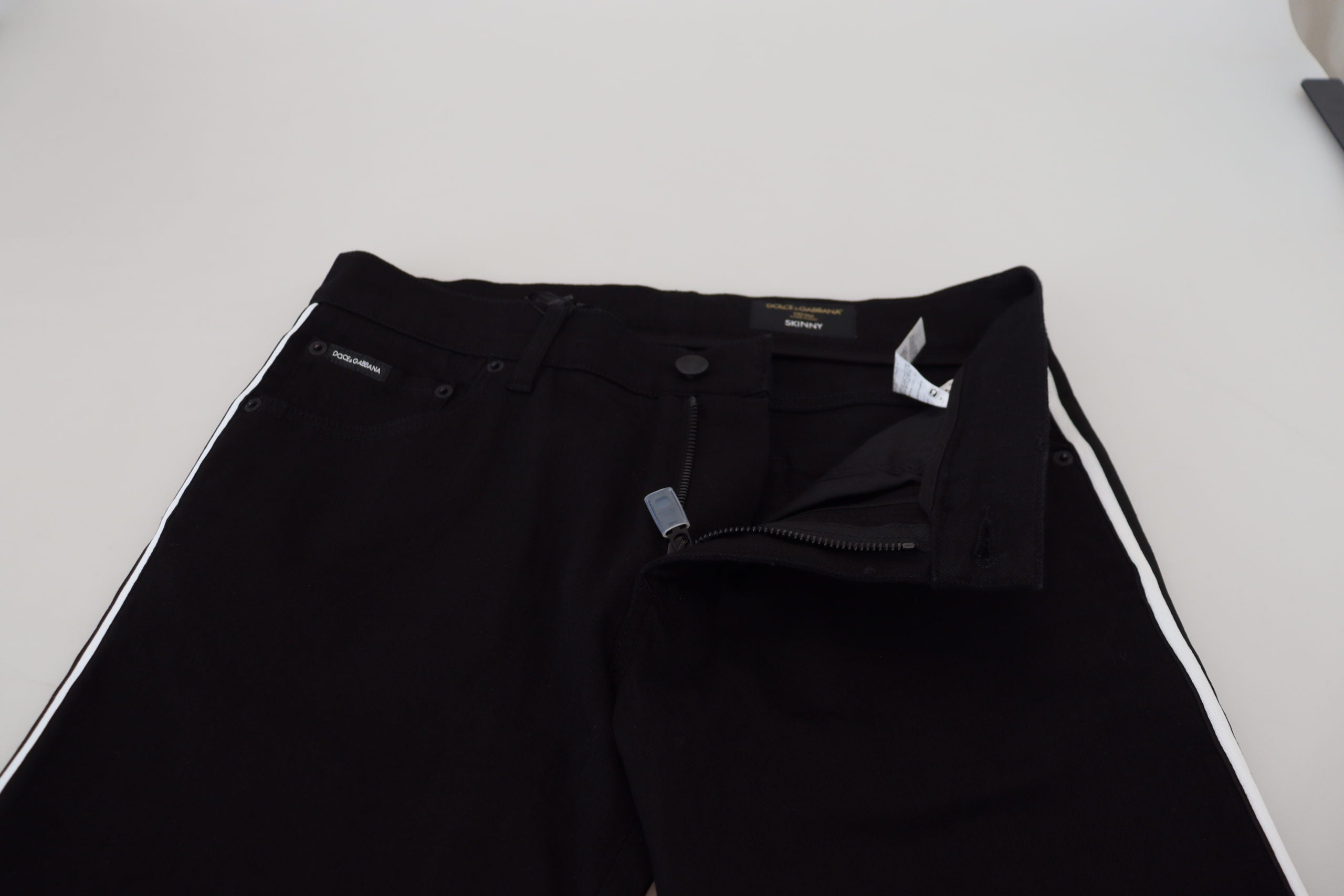 Dolce &amp; Gabbana Elegante schwarze Slim Fit Jeanshose