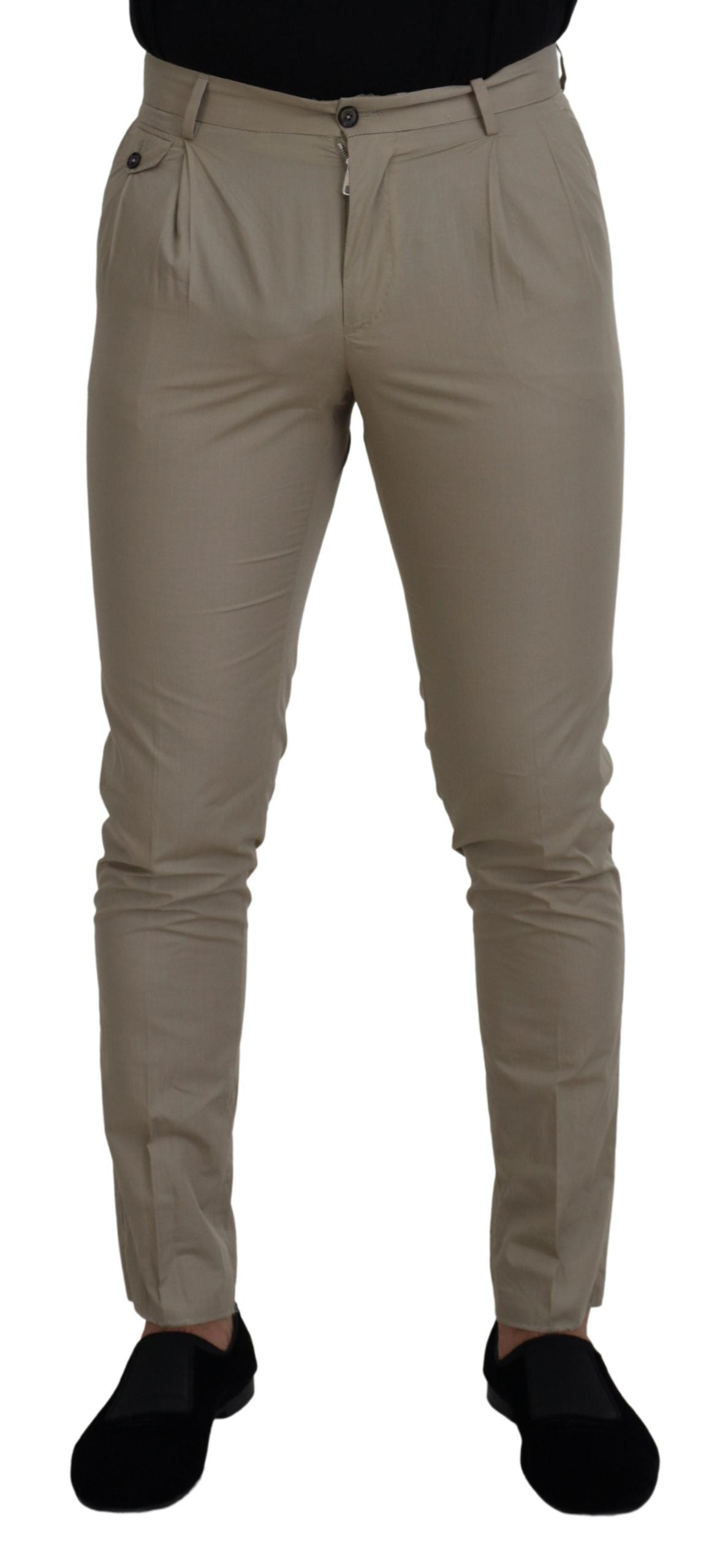 Dolce &amp; Gabbana – Atemberaubende beige Hose aus italienischer Baumwolle