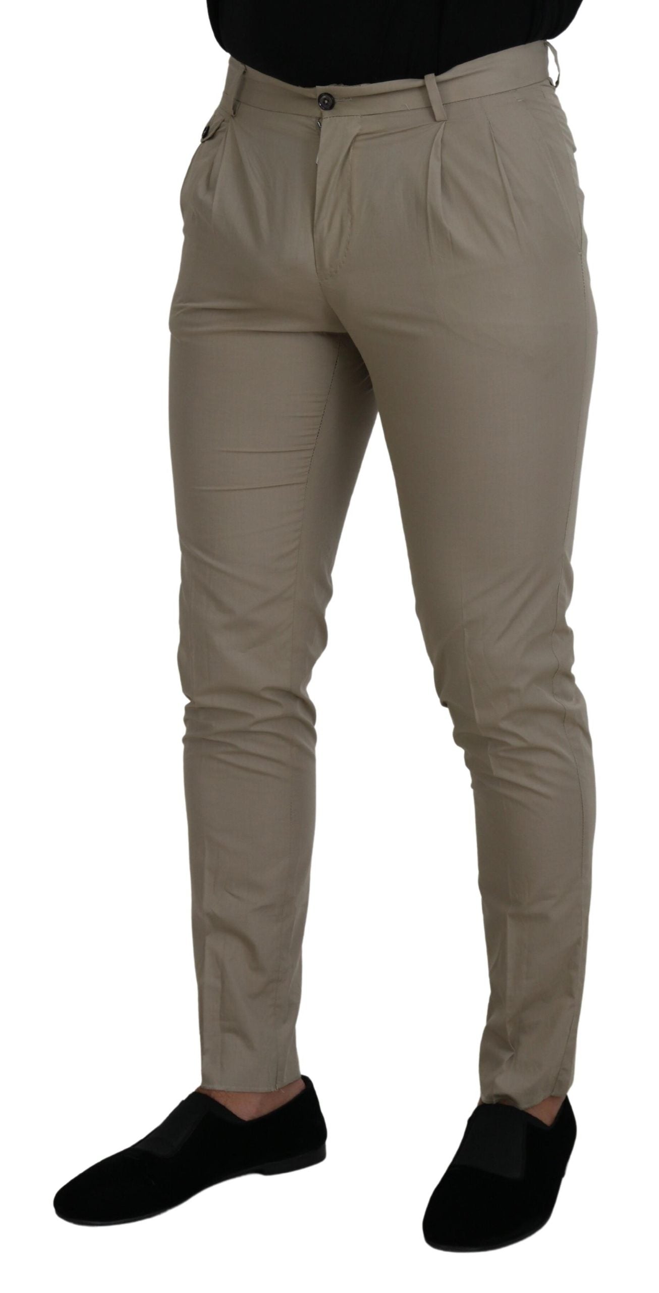Dolce &amp; Gabbana – Atemberaubende beige Hose aus italienischer Baumwolle