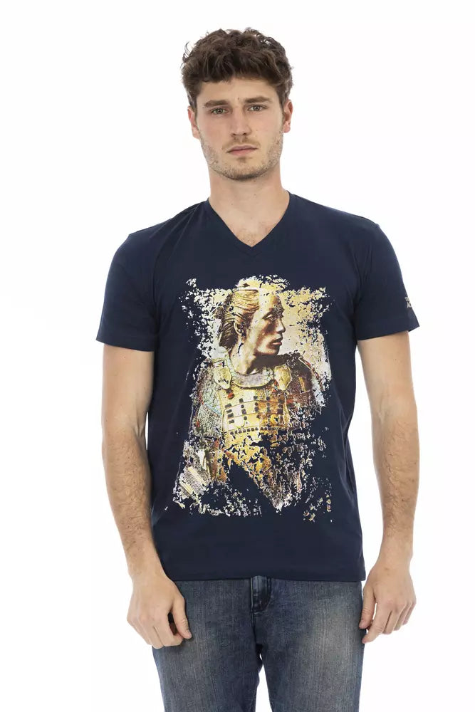 Trussardi Action Blaues Herren-T-Shirt aus Baumwolle