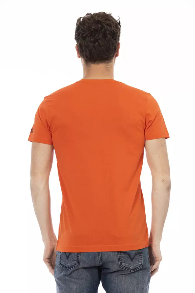 Tricou Trussardi Action roșu din bumbac pentru bărbați