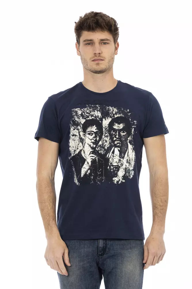 Trussardi Action Blaues Herren-T-Shirt aus Baumwolle