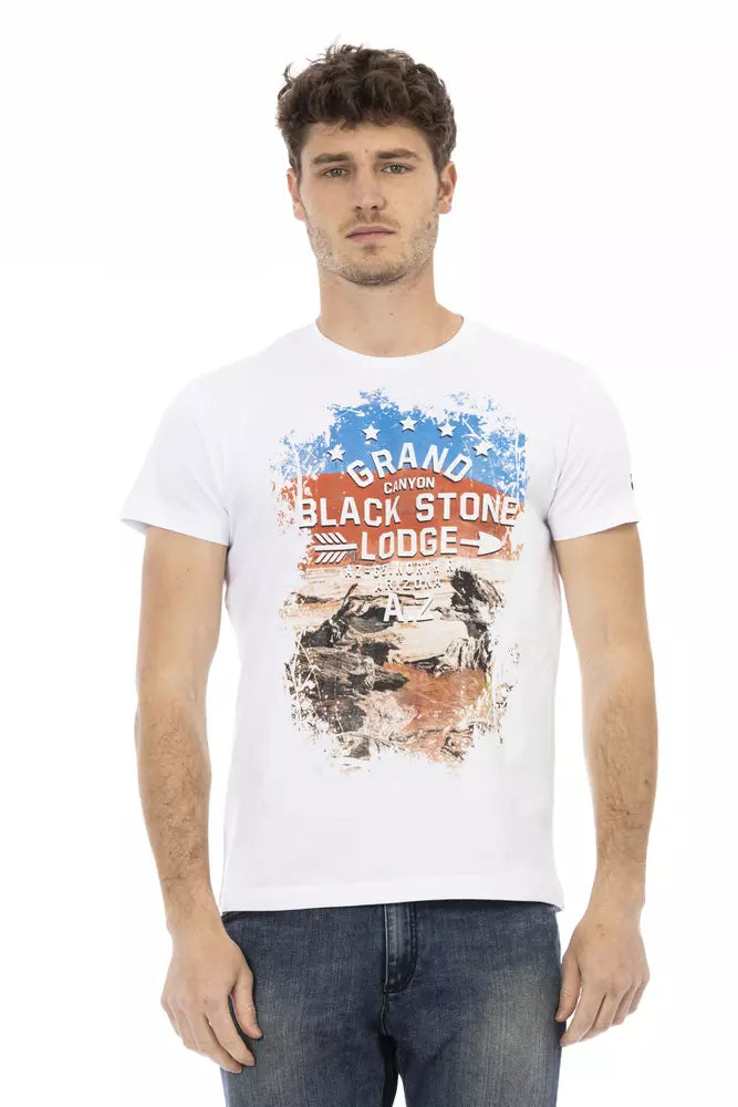 Trussardi Action Herren-T-Shirt aus weißer Baumwolle