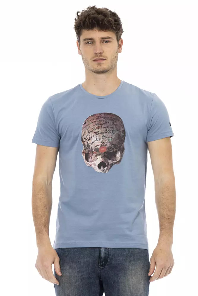 Trussardi Action Hellblaues Herren-T-Shirt aus Baumwolle