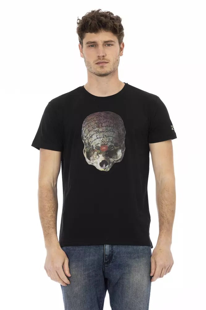 Trussardi Action Herren-T-Shirt aus schwarzer Baumwolle