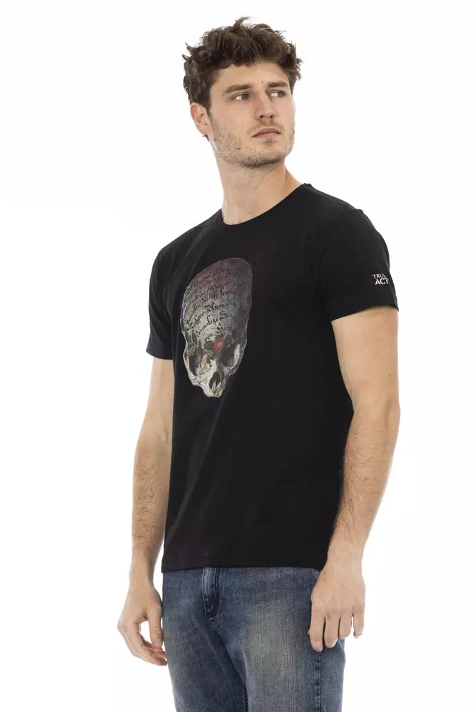 Trussardi Action Herren-T-Shirt aus schwarzer Baumwolle