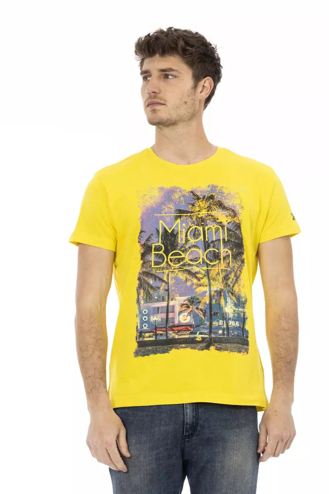 Trussardi Action Gelbes Herren-T-Shirt aus Baumwolle