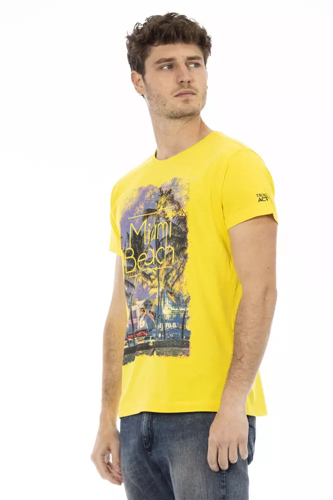 Trussardi Action Gelbes Herren-T-Shirt aus Baumwolle