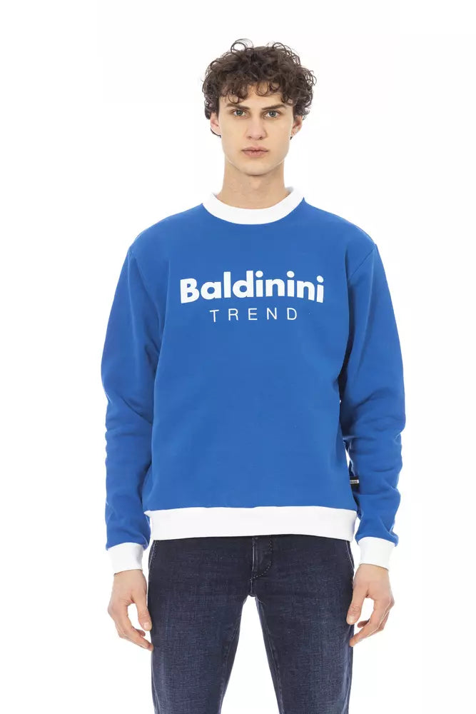 Baldinini Trend Blauer Herrenpullover aus Baumwolle