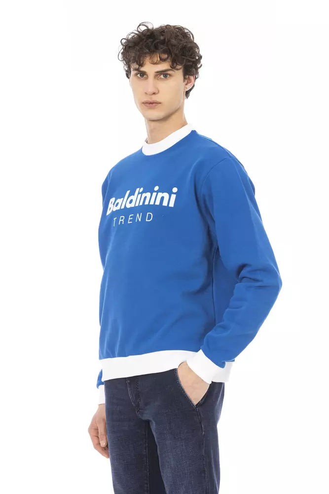 Baldinini Trend Blauer Herrenpullover aus Baumwolle