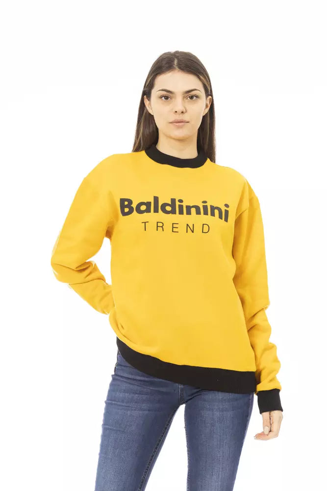 Baldinini Trend Gelber Baumwollpullover für Damen