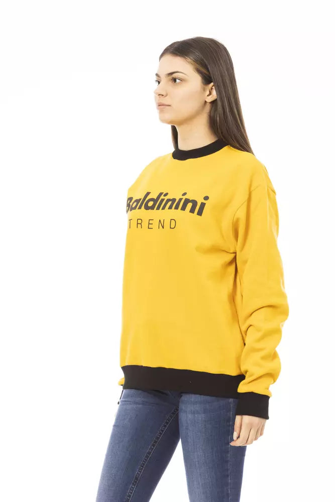Baldinini Trend Gelber Baumwollpullover für Damen
