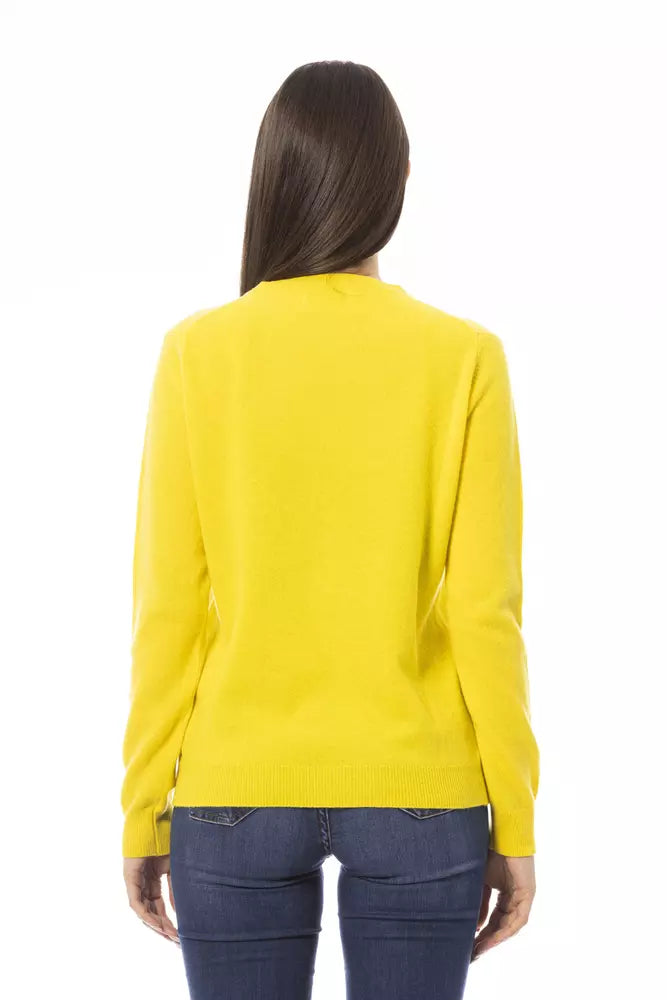 Baldinini Trend Gelber Wollpullover für Damen