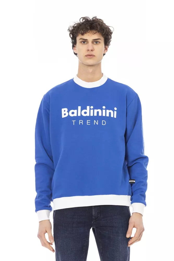 Baldinini Trend Blauer Herrenpullover aus Baumwolle