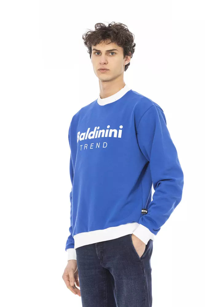 Baldinini Trend Blauer Herrenpullover aus Baumwolle