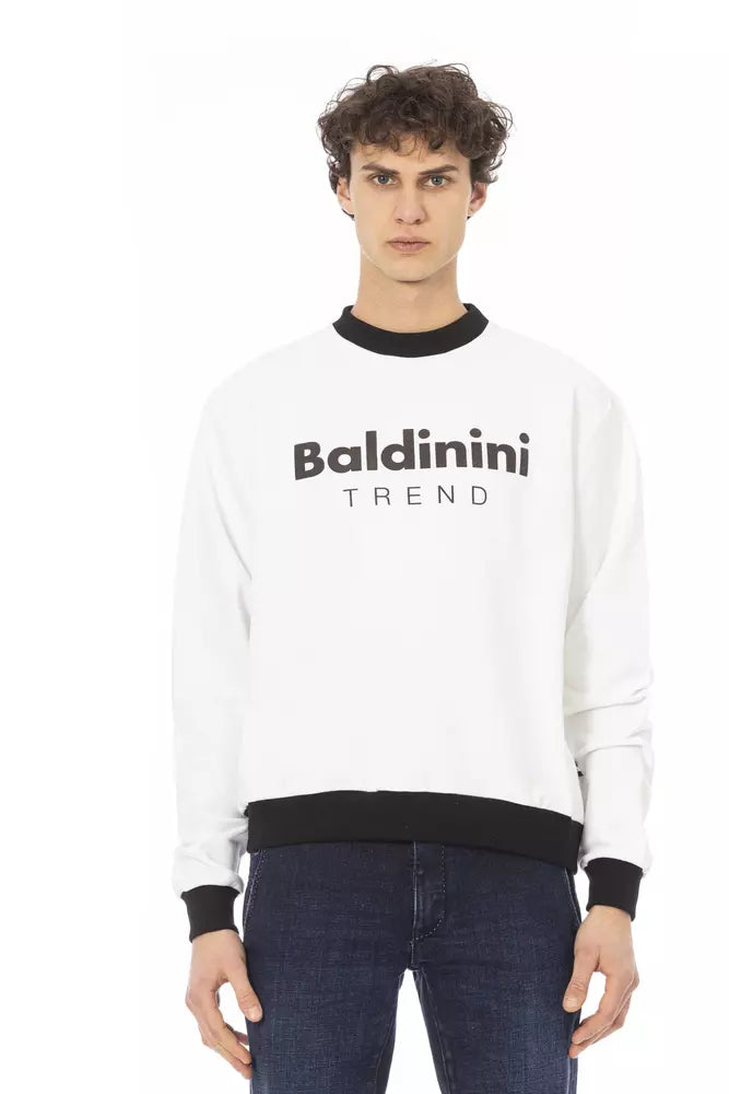 Pulover bărbătesc Baldinini Trend din bumbac alb