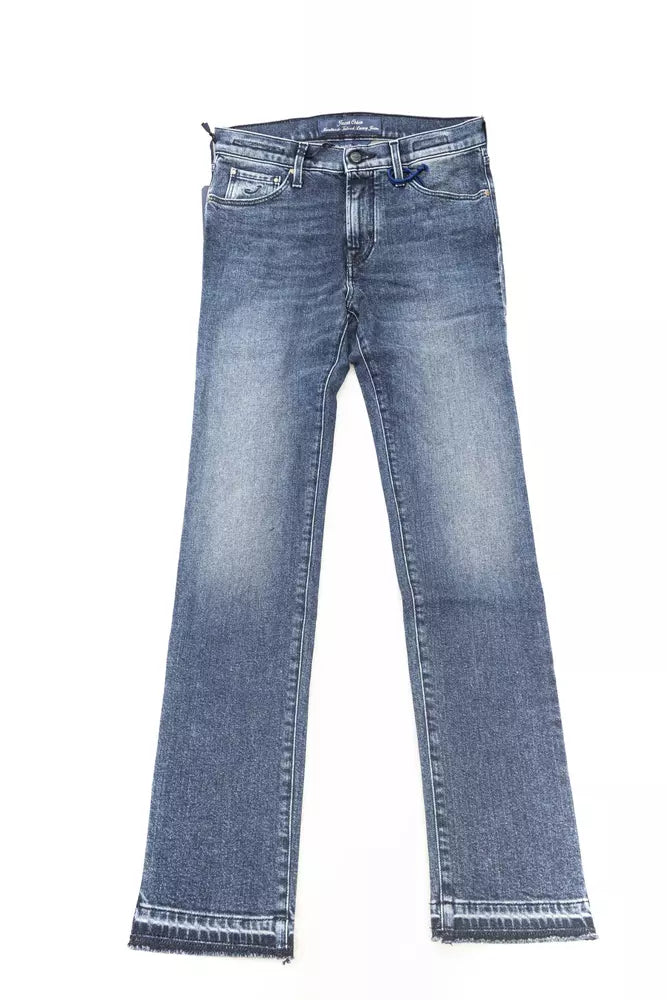 Jacob Cohen Blaue Damenjeans aus Baumwolle mit Ponyfell-Etikett