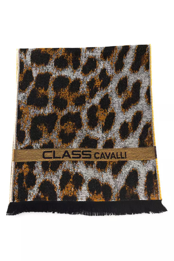 Eșarfă Cavalli Class din lână maro pentru bărbați