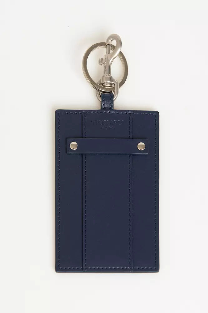 Trussardi Blauer Leder Herren Schlüsselanhänger