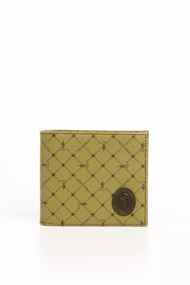 Trussardi Grünes Leder Herren Portemonnaie