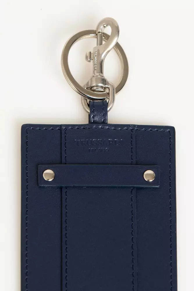 Trussardi Blauer Leder Herren Schlüsselanhänger