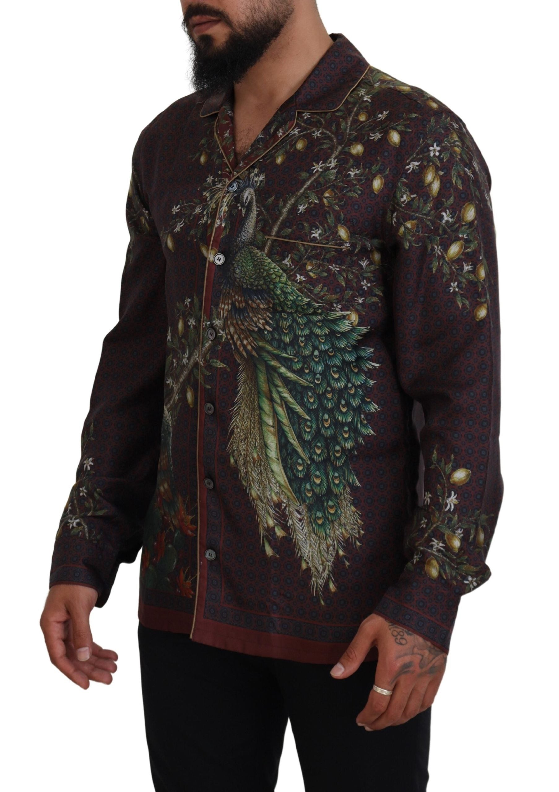 Dolce &amp; Gabbana Elegantes Herrenhemd im Pyjama-Stil aus Seidensatin